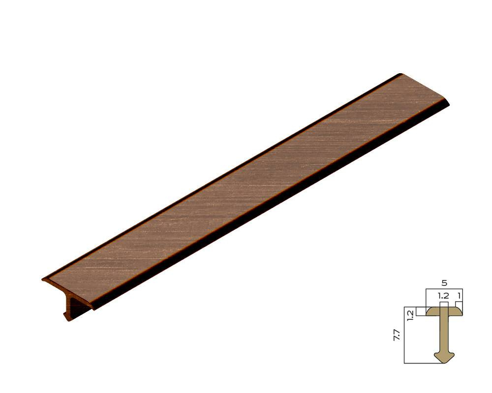 PVL69-04 Профиль Т-образный полукруглый латунь Антик бронза светлая 5мм х 2.7м