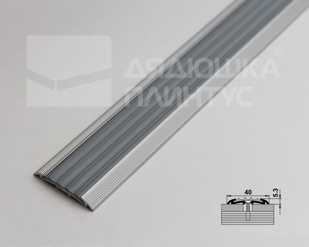 Порог одноуровневый ПС 08-1.900.01л Серебро